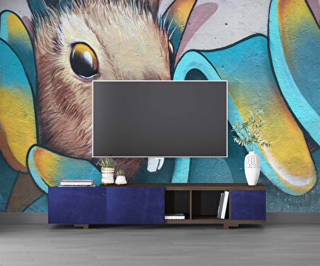 Grafitti Tavşan Temalı Duvar Kağıdı