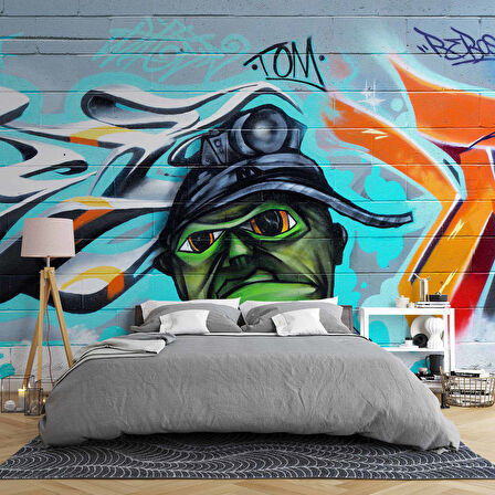 Grafitti Uzaylı Temalı Duvar Kağıdı