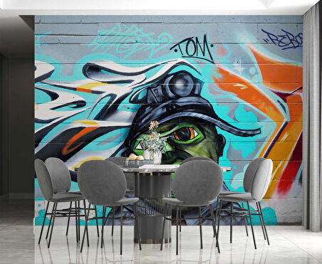 Grafitti Uzaylı Temalı Duvar Kağıdı