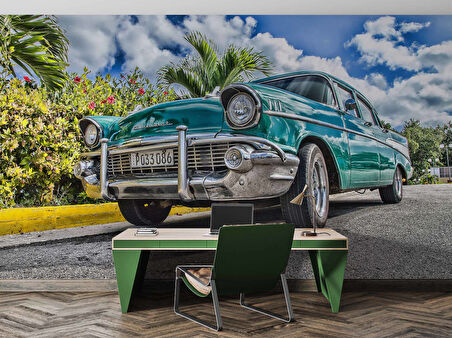 Klasik Chevrolet Araba Duvar Kağıdı Baskı
