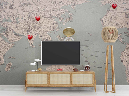 Turizm Dünya Haritası Duvar Kağıdı