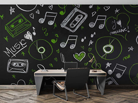 Plak Kaset Nota Duvar Kağıdı