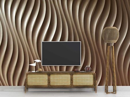 3 Boyutlu Ahşap Ağaç Oyma Desenli Duvar Kağıdı