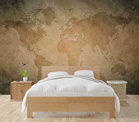 Duvar Zeminli Dünya Haritası Duvar Kağıdı