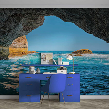 Deniz Mağara Manzaralı Duvar Kağıdı