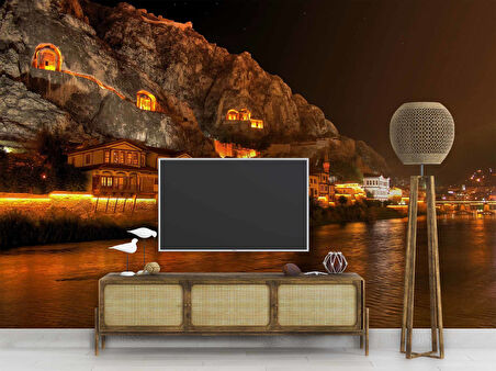 Gece Manzaralı Şehzadeler Gezi Yolu Amasya Duvar Kağıdı