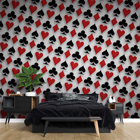 İskambil Desenli Duvar Kağıdı