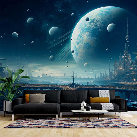 Uzay ve Galaksi Manzaralı Duvar Kağıdı