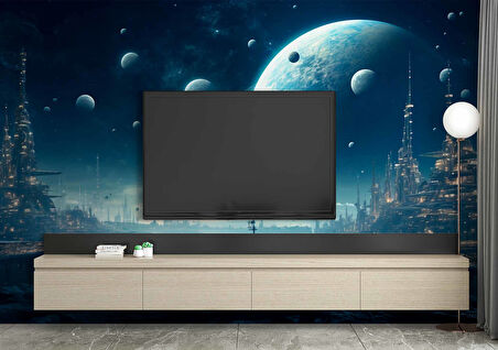 Uzay ve Galaksi Manzaralı Duvar Kağıdı