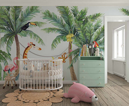 Safari Orman Çocuk Odası Duvar Kağıdı