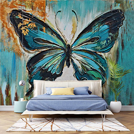 Sanatsal Kelebek Desenli Duvar Kağıdı