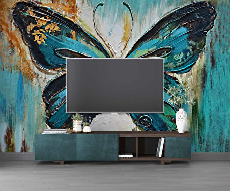 Sanatsal Kelebek Desenli Duvar Kağıdı