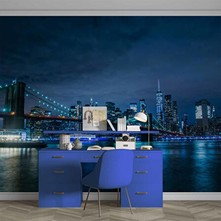 New York Gece Manzaralı Duvar Kağıdı
