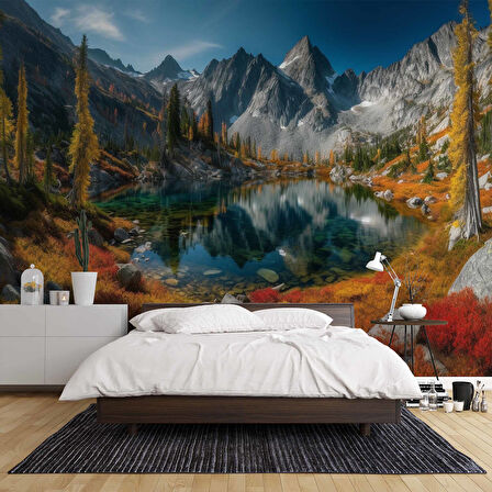 Sonbahar Doğa ve Dağ Temalı Duvar Kağıdı