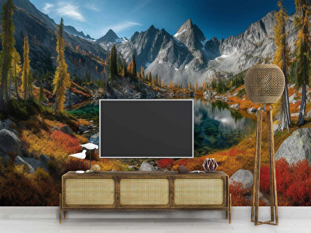 Sonbahar Doğa ve Dağ Temalı Duvar Kağıdı