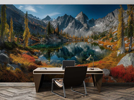 Sonbahar Doğa ve Dağ Temalı Duvar Kağıdı