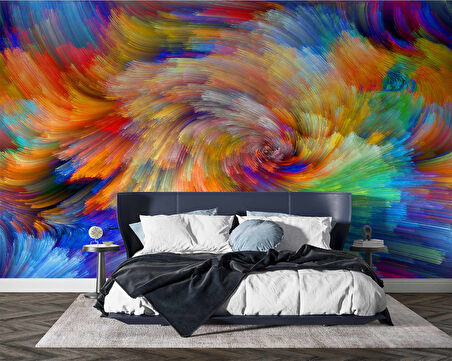 3 Boyutlu Renkli Desen Duvar Kağıdı