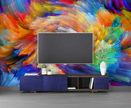 3 Boyutlu Renkli Desen Duvar Kağıdı