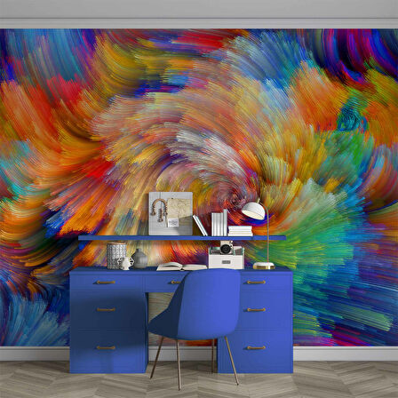 3 Boyutlu Renkli Desen Duvar Kağıdı