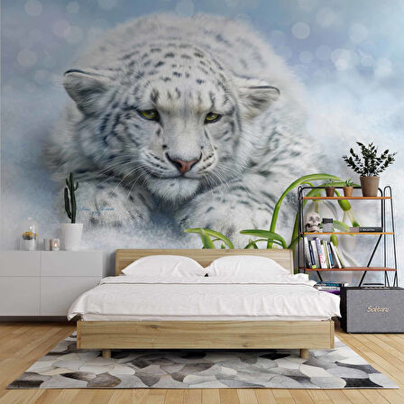 Beyaz Kaplan Temalı Duvar Kağıdı