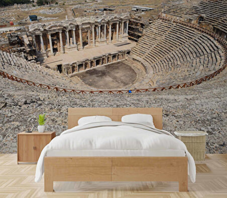 Pamukkale Antik Tiyatro Denizli Manzaralı Duvar Kağıdı