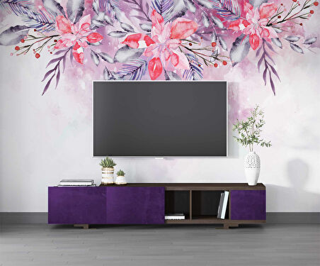 Pembe Soft Suluboya Çiçek Duvar Kağıdı