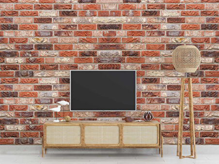 Doğal Turuncu Taş Duvar Temalı Duvar Kağıdı