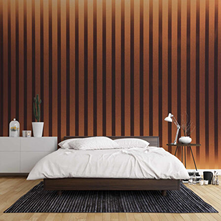 Kahverengi Düz Çizimli Duvar Kağıdı