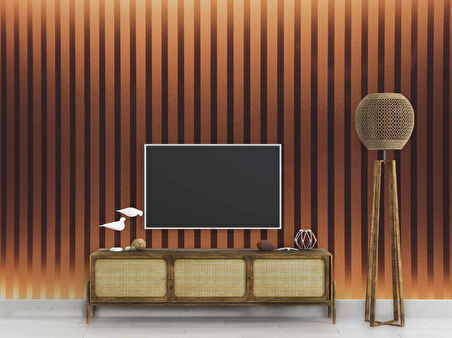 Kahverengi Düz Çizimli Duvar Kağıdı