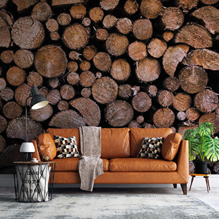 3 Boyutlu Odun Zemin Temalı Duvar Kağıtları