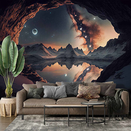 Gece Kış Gökyüzü Temalı Duvar Kağıdı