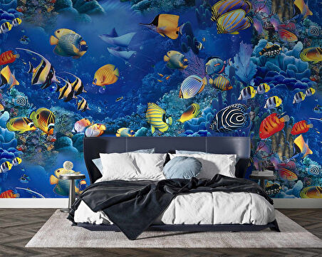 Akvaryum Balık Manzaralı Duvar Kağıdı