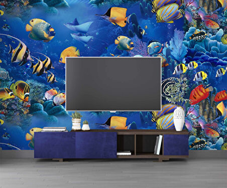 Akvaryum Balık Manzaralı Duvar Kağıdı