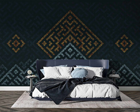 Mozaik Etnik Motif Desenli Duvar Kağıtı