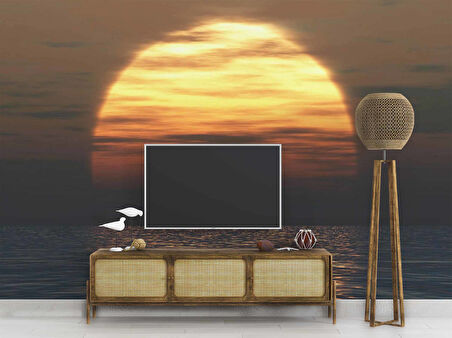 Günbatımı Deniz Manzaralı Duvar Kağıdı