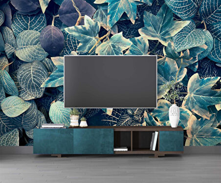 Mavi Yaprak Arka Plan Duvar Kağıdı