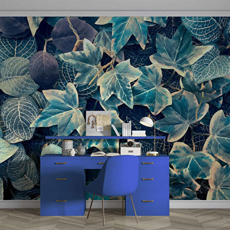 Mavi Yaprak Arka Plan Duvar Kağıdı