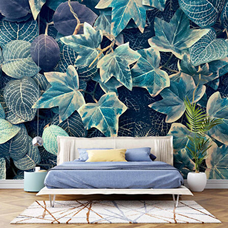 Mavi Yaprak Arka Plan Duvar Kağıdı