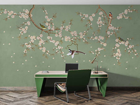 Soft Çiçek ve Kuş Duvar Kağıdı