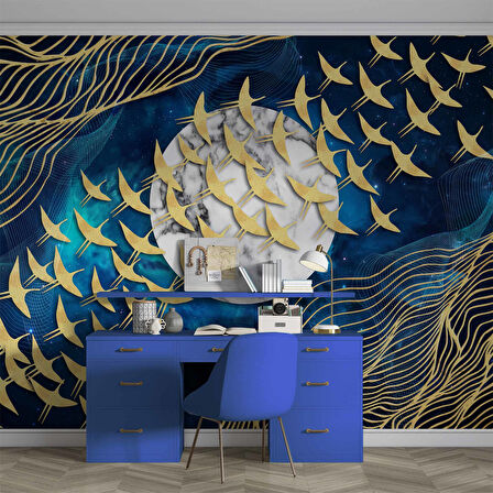 3D Gece Gökyüzü ve Ay Duvar Kağıdı