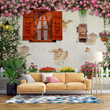 3 Boyutlu Sokak Görünümlü Duvar Kağıdı Baskı