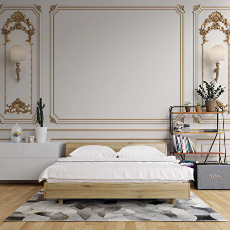 3D Beyaz Sütun Altın Motif Panel Duvar Kağıdı Baskı