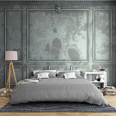 3D Gri Panel Duvar Kağıdı Baskı