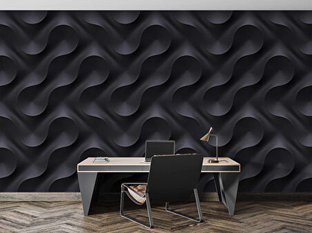3D Ofis Geometri Duvar Kağıdı Baskı