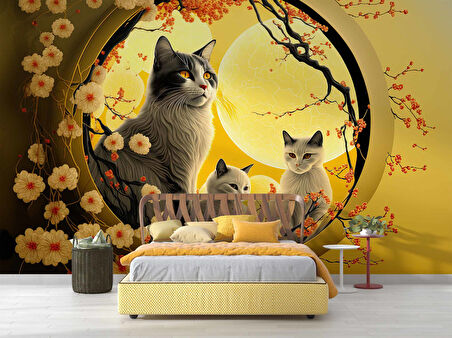 3D Beton Taş Duvar Kağıdı Baskı