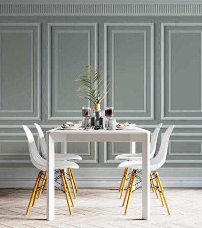 3D Beyaz Çıtalı Ahşap Panel Duvar Kağıdı Baskı