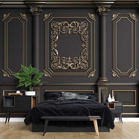 3D Altın Ağaç Duvar Kağıdı Baskı