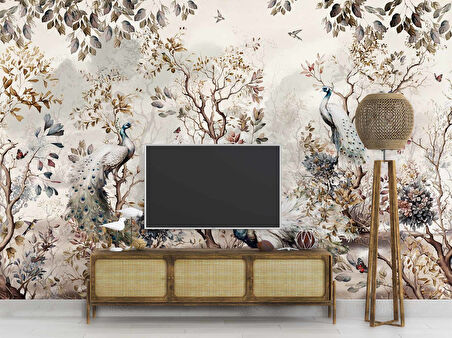 3 Boyutlu Altın Panel Altın Çiçek Duvar Kağıdı