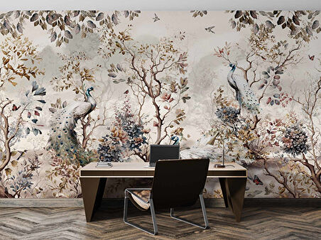 3 Boyutlu Altın Panel Altın Çiçek Duvar Kağıdı