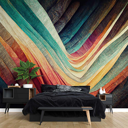 Renkli Sanatsal Çizim Duvar Kağıdı